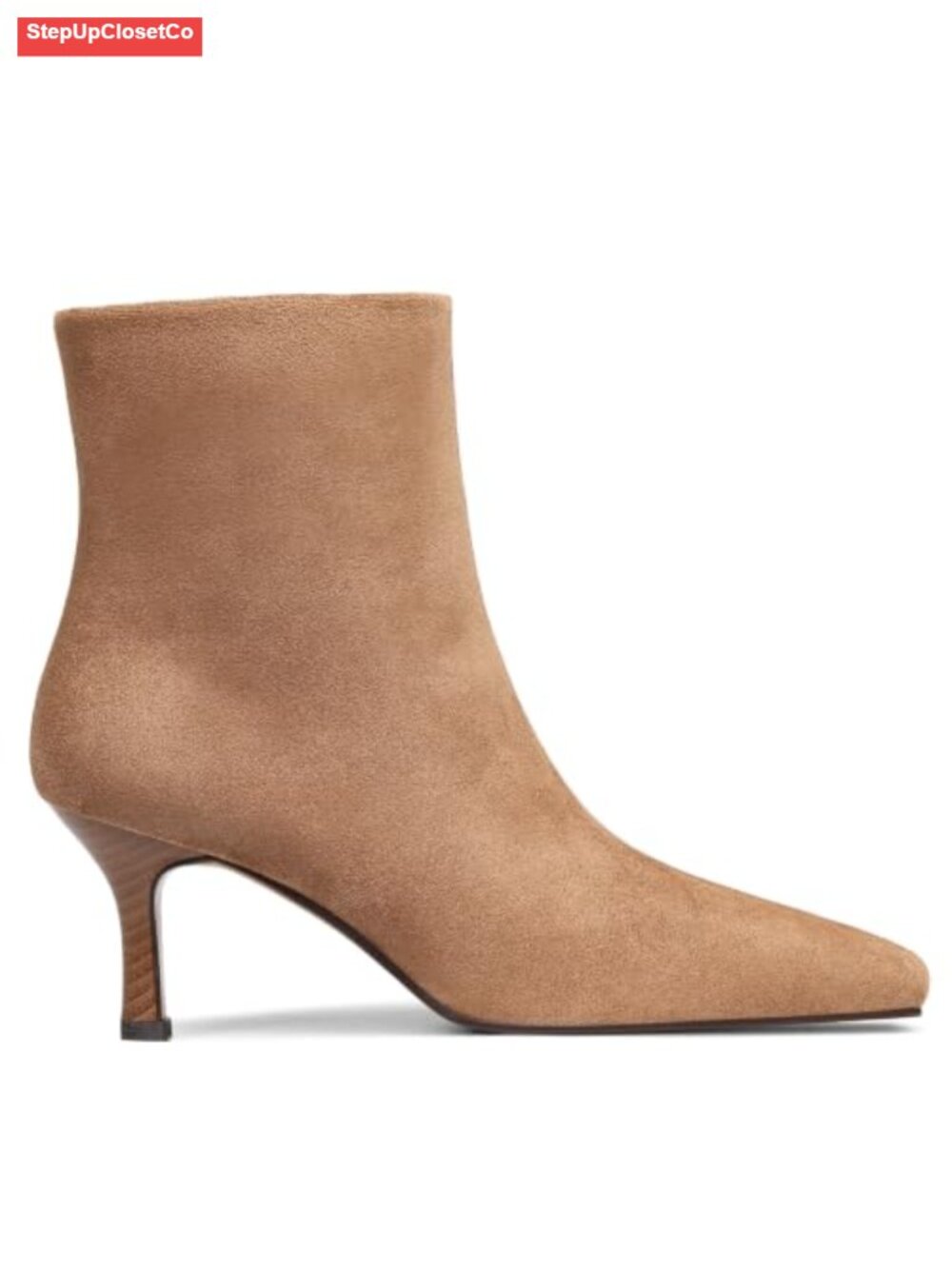 Women's Kitten Heel Square Toe Ankle Boots Suede